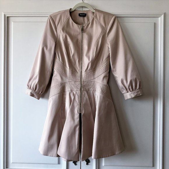 Superb bebe Silver Peony Fit & Flare Round Neck Zip-Front Princess Coat - XS - Picture 3 of 15